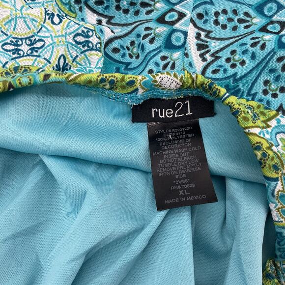 rue21 Women’s Plus Size XL Dress Blue & Green Paisley Print Preowned - Picture 3 of 4